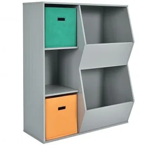 Kids Toy Storage Cabinet Shelf Organizer -Gray - Color: Gray