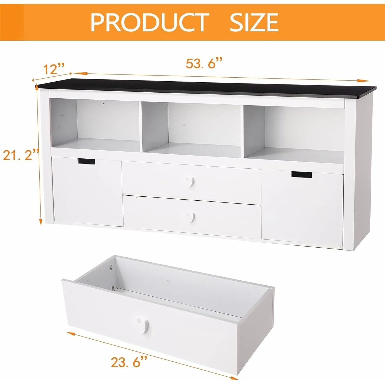 Kids Toy Storage Organizer Cabinet with Bookshelf White
