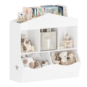 Kids Toy Storage Organizer Wooden Bookshelf Playhouse Cabinet Shelf