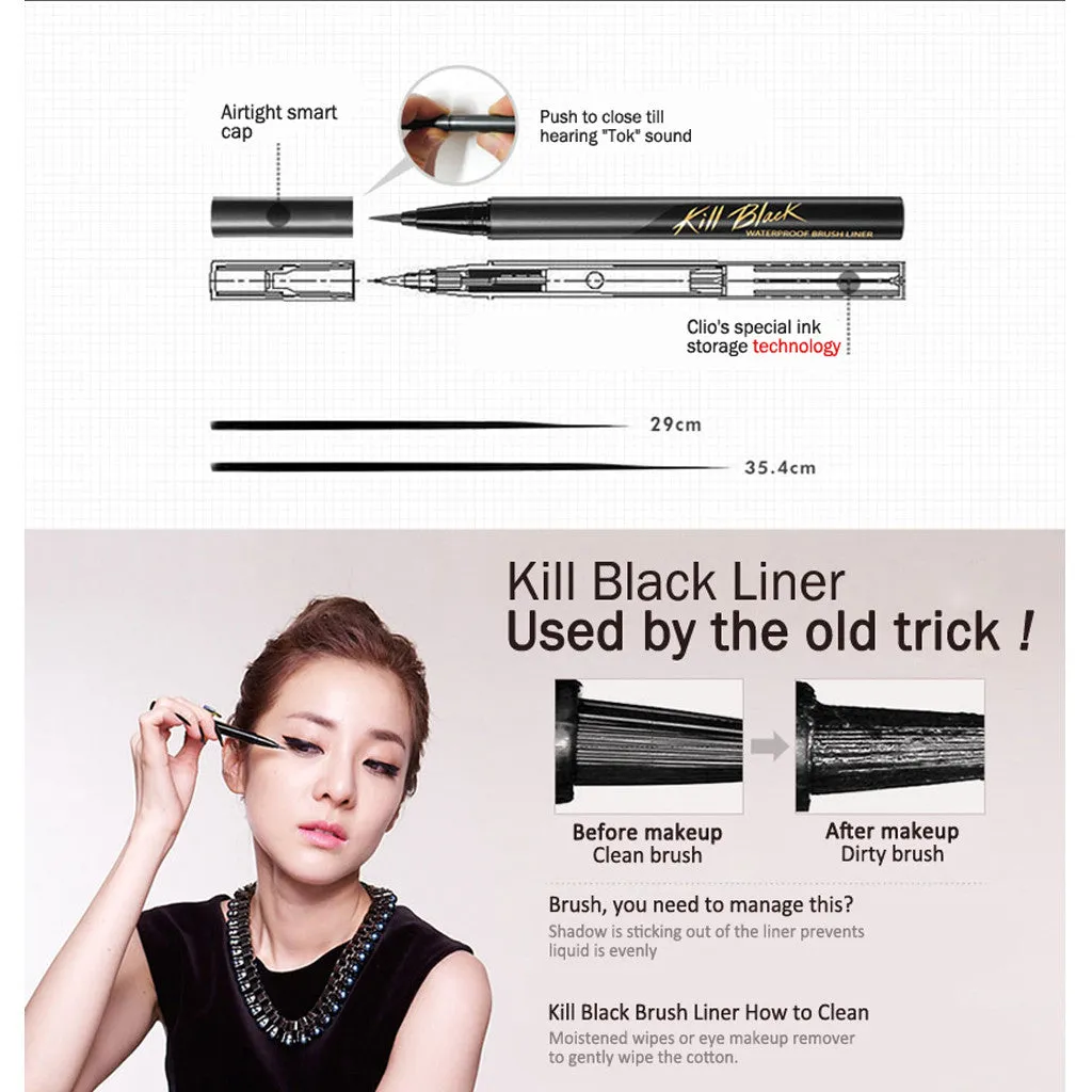 Kill Black Waterproof Pen Liner 0.55ml