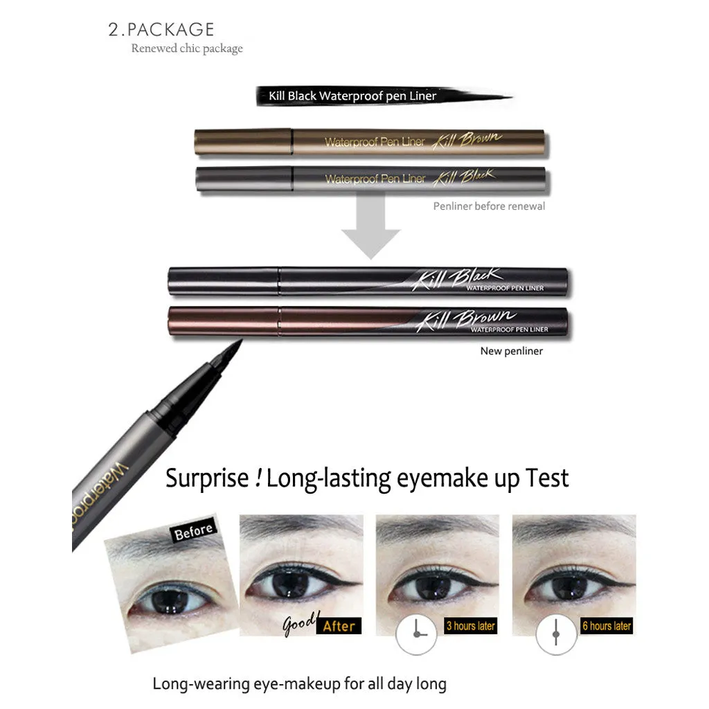 Kill Black Waterproof Pen Liner 0.55ml