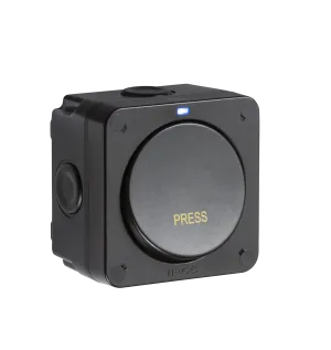 Knightsbridge OP21 Weatherproof IP66 20AX 1G 1-Way Retractive Switch - Black