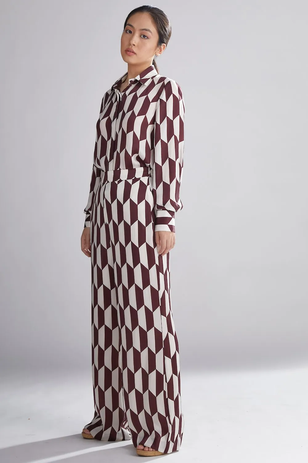 Koai   I   Geometric Brown And Cream Shirt