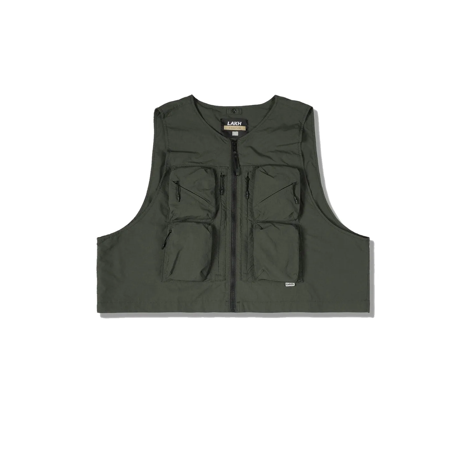 LAKH Twenty Pockets Half Jacket Army Green