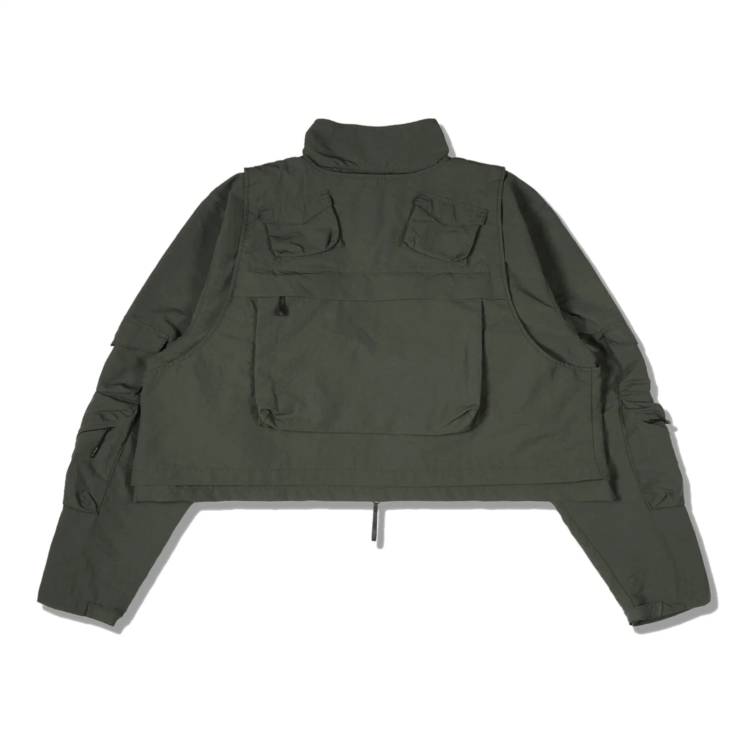 LAKH Twenty Pockets Half Jacket Army Green