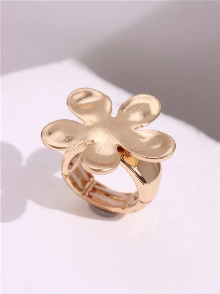 Large Silver and Gold Geometric Ring