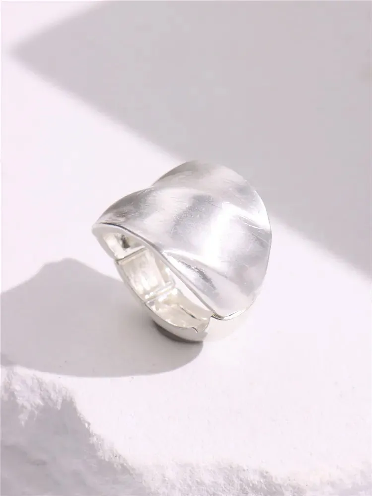 Large Silver and Gold Geometric Ring