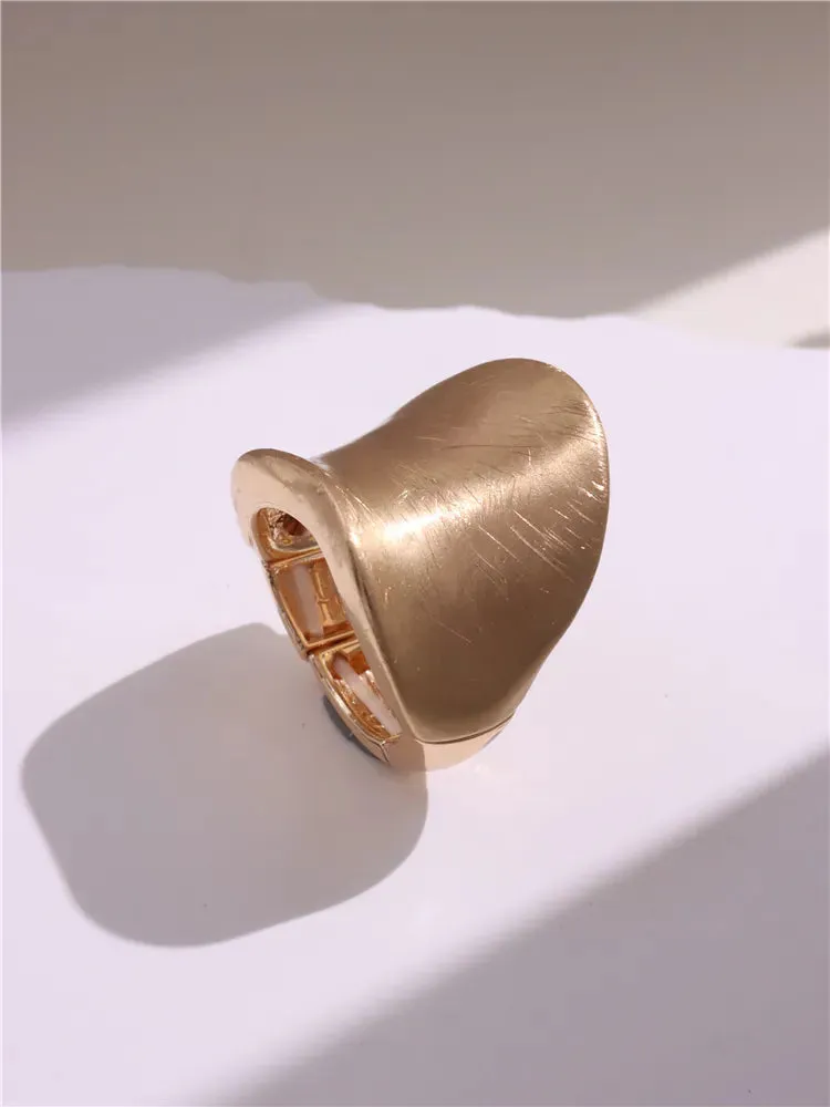 Large Silver and Gold Geometric Ring