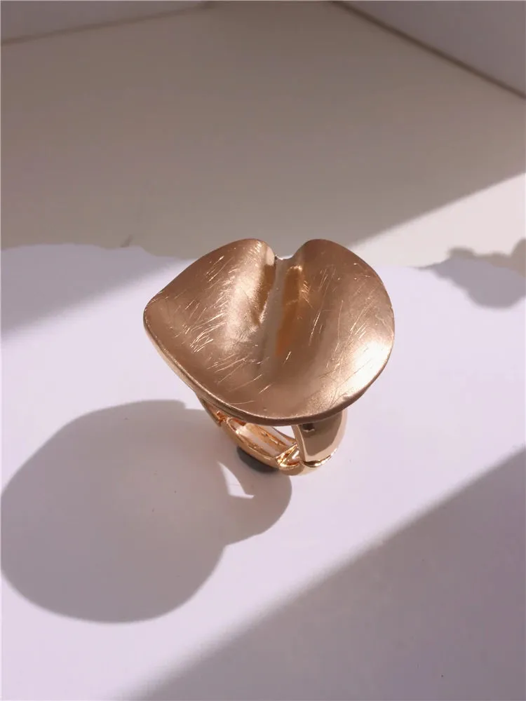 Large Silver and Gold Geometric Ring