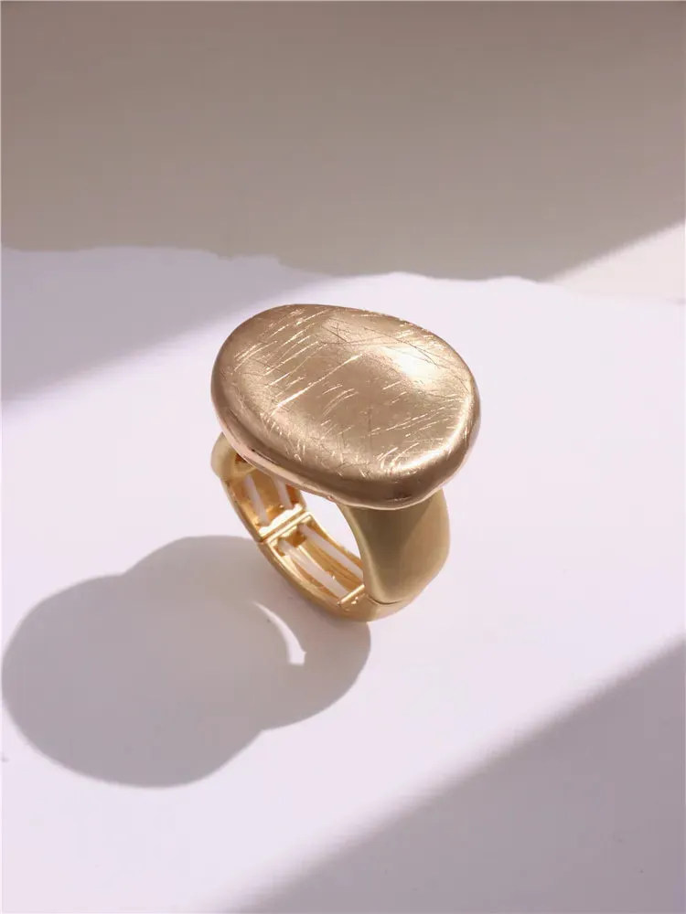 Large Silver and Gold Geometric Ring