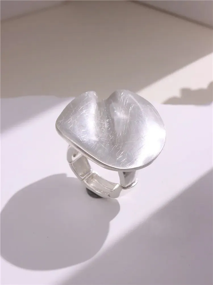Large Silver and Gold Geometric Ring