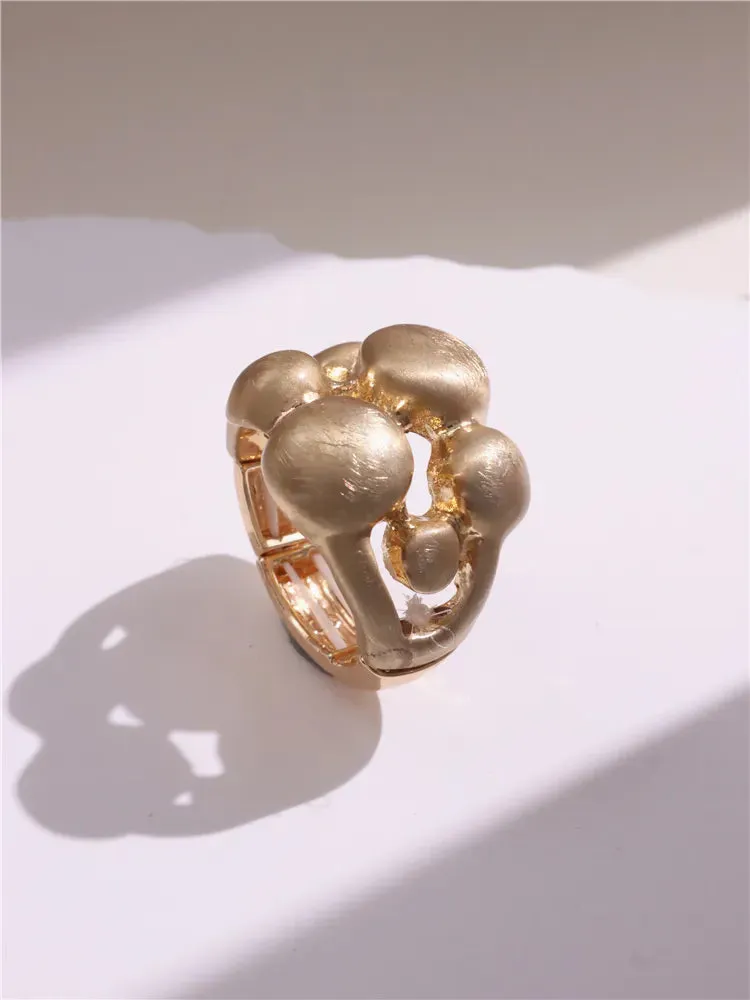 Large Silver and Gold Geometric Ring