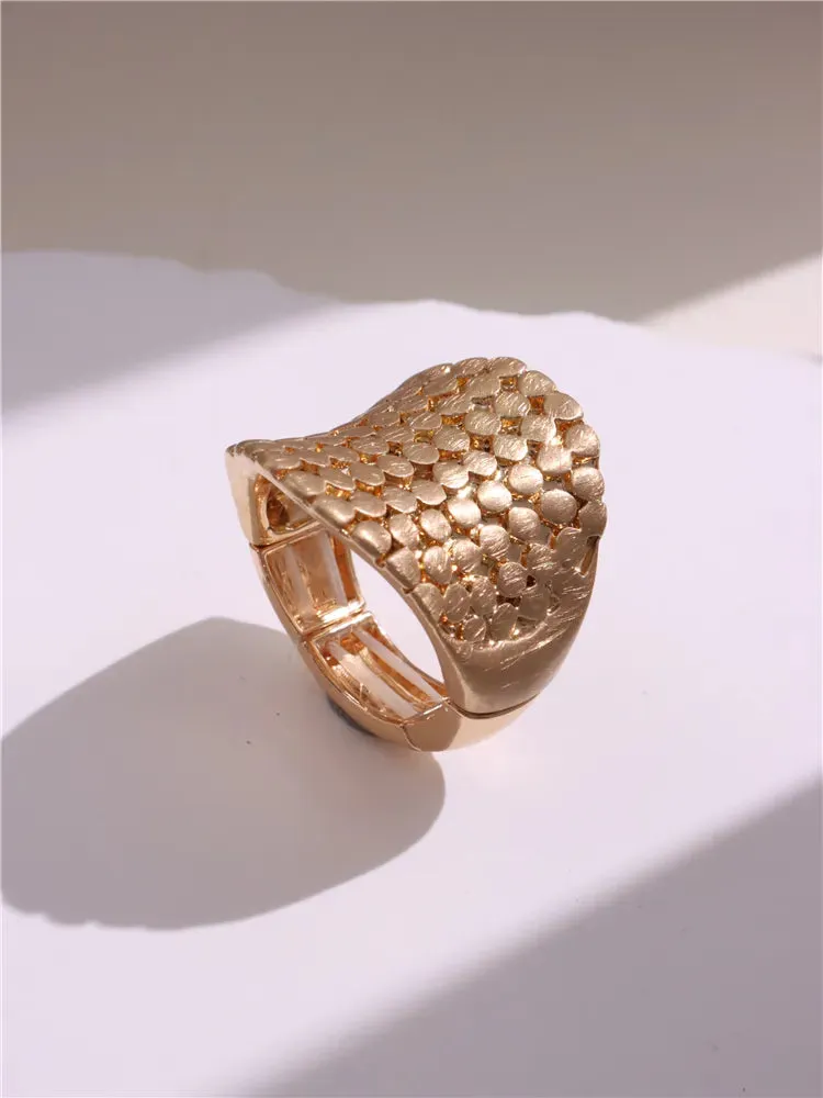 Large Silver and Gold Geometric Ring