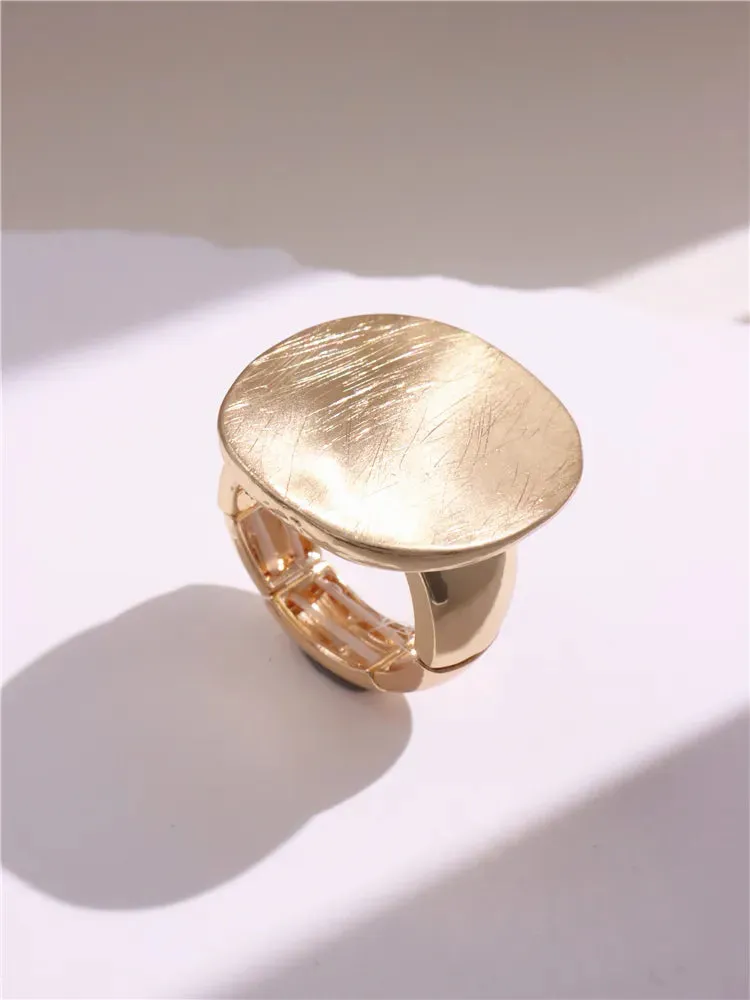 Large Silver and Gold Geometric Ring