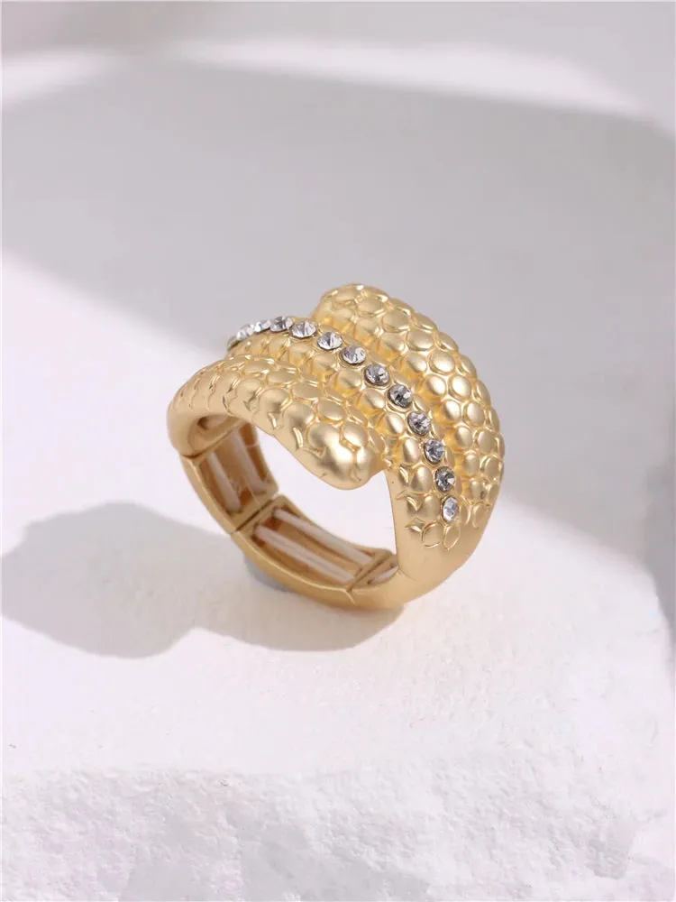 Large Silver and Gold Geometric Ring
