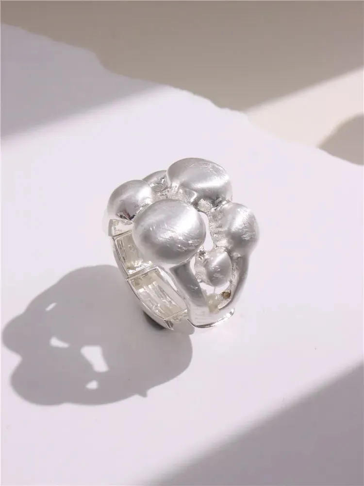 Large Silver and Gold Geometric Ring