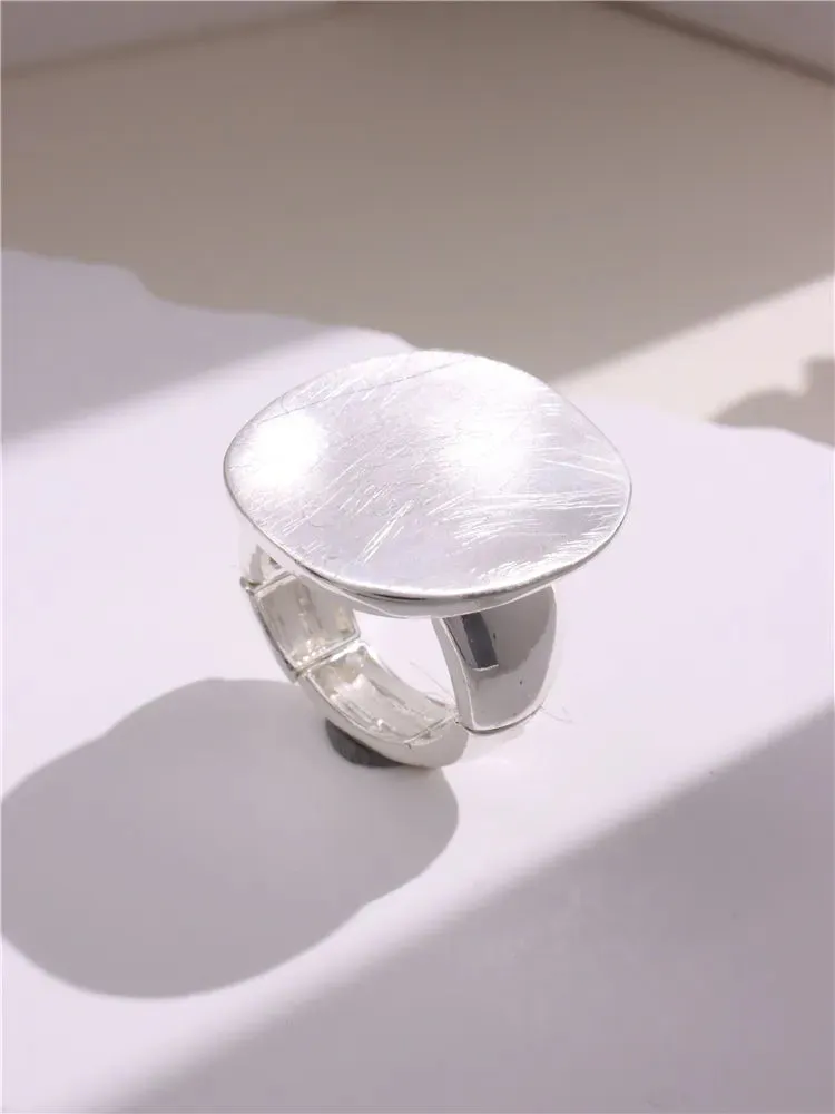 Large Silver and Gold Geometric Ring