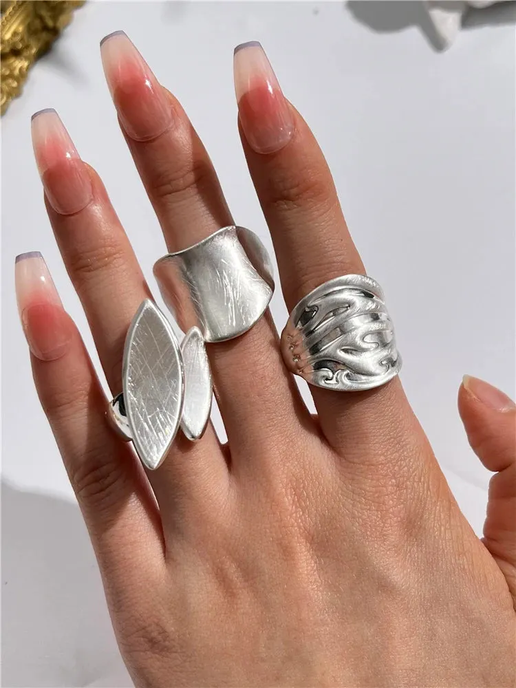 Large Silver and Gold Geometric Ring