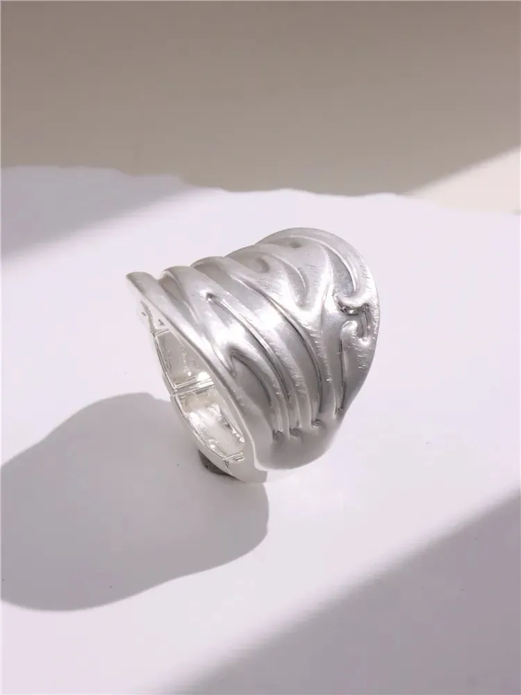 Large Silver and Gold Geometric Ring
