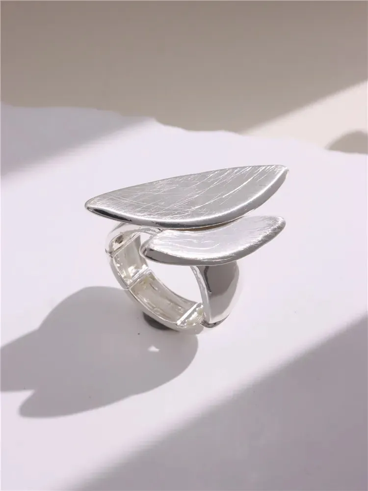 Large Silver and Gold Geometric Ring