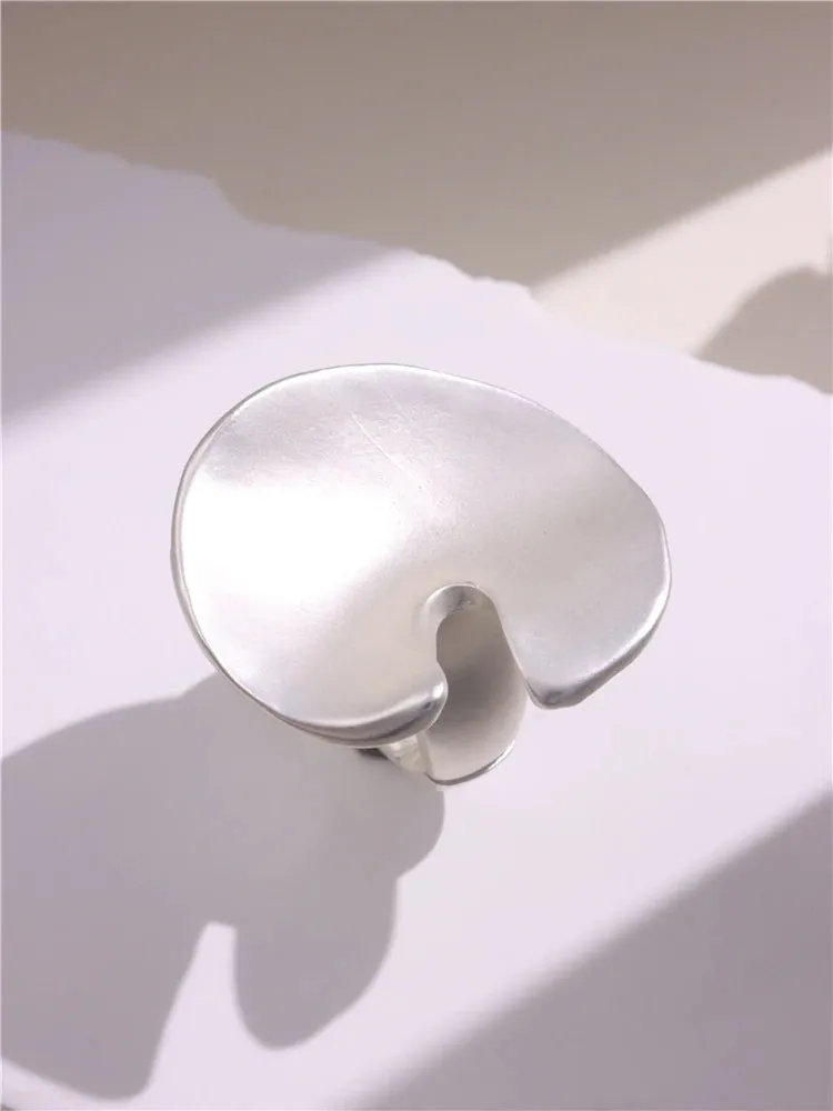 Large Silver and Gold Geometric Ring
