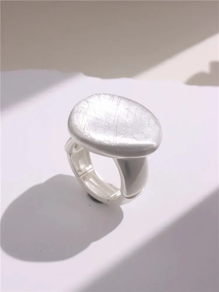 Large Silver and Gold Geometric Ring