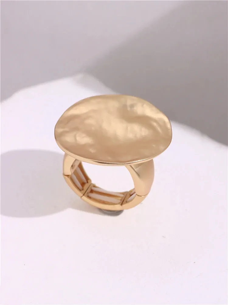 Large Silver and Gold Geometric Ring