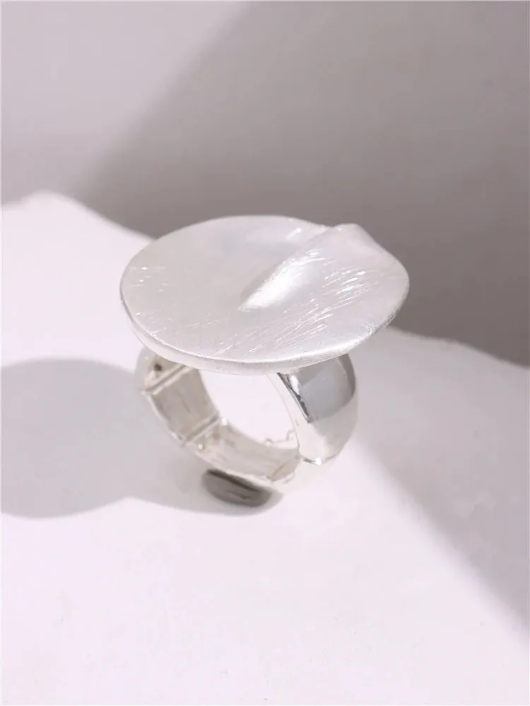 Large Silver and Gold Geometric Ring