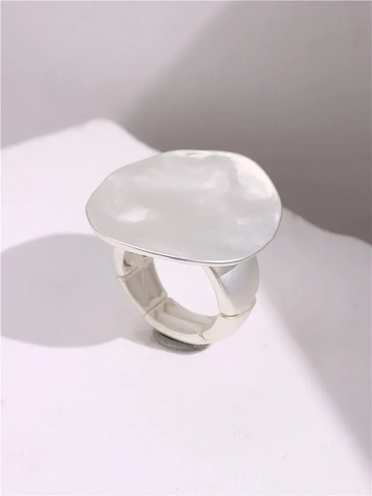 Large Silver and Gold Geometric Ring