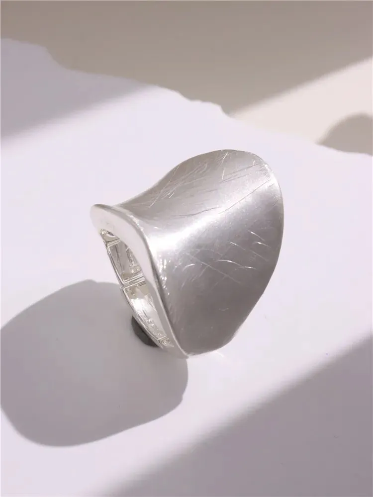 Large Silver and Gold Geometric Ring