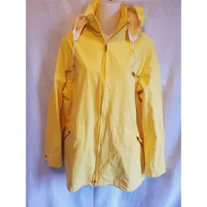 Lauren Ralph Lauren LRL Womens Windbreaker Packable Hood Bright Yellow Sz L