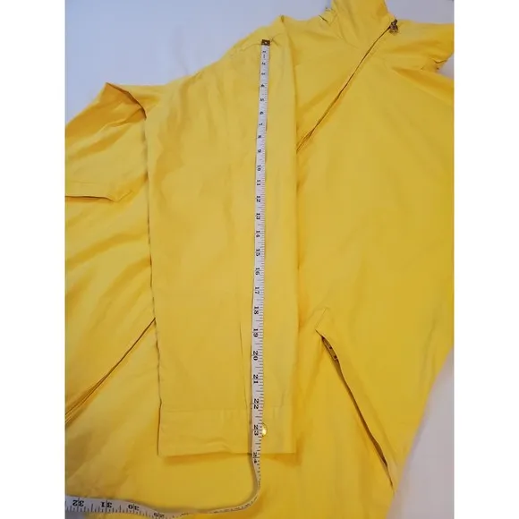 Lauren Ralph Lauren LRL Womens Windbreaker Packable Hood Bright Yellow Sz L