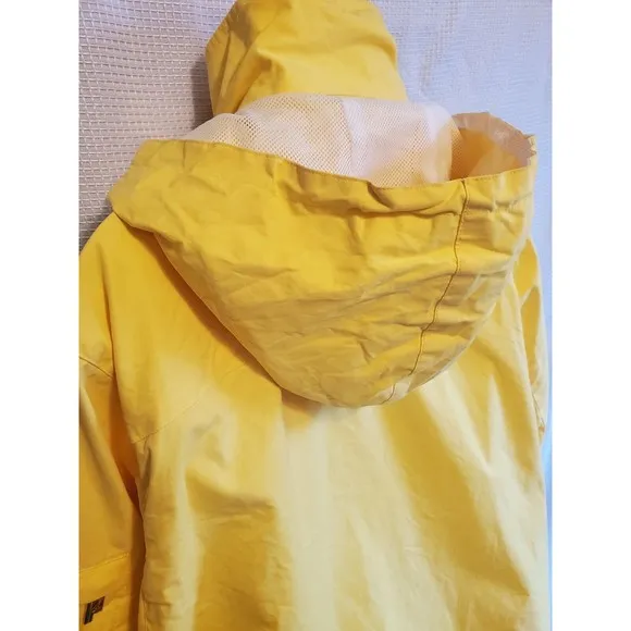 Lauren Ralph Lauren LRL Womens Windbreaker Packable Hood Bright Yellow Sz L