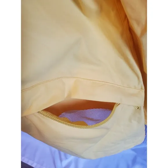 Lauren Ralph Lauren LRL Womens Windbreaker Packable Hood Bright Yellow Sz L