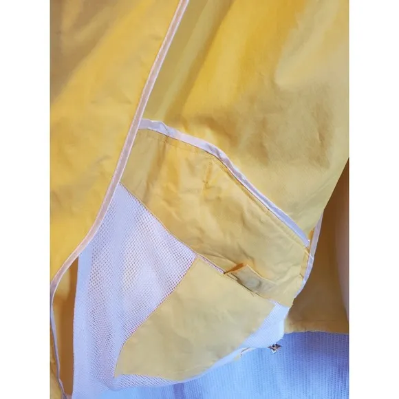 Lauren Ralph Lauren LRL Womens Windbreaker Packable Hood Bright Yellow Sz L
