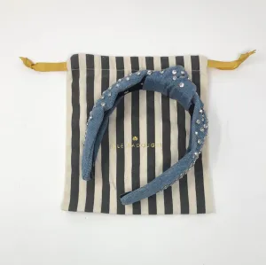 Lele Sadoughi Denim and Jewel Headband