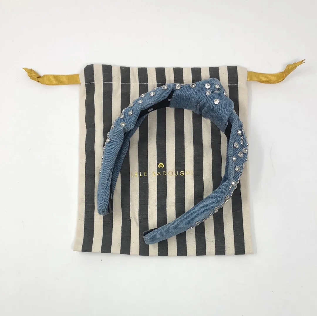 Lele Sadoughi Denim and Jewel Headband
