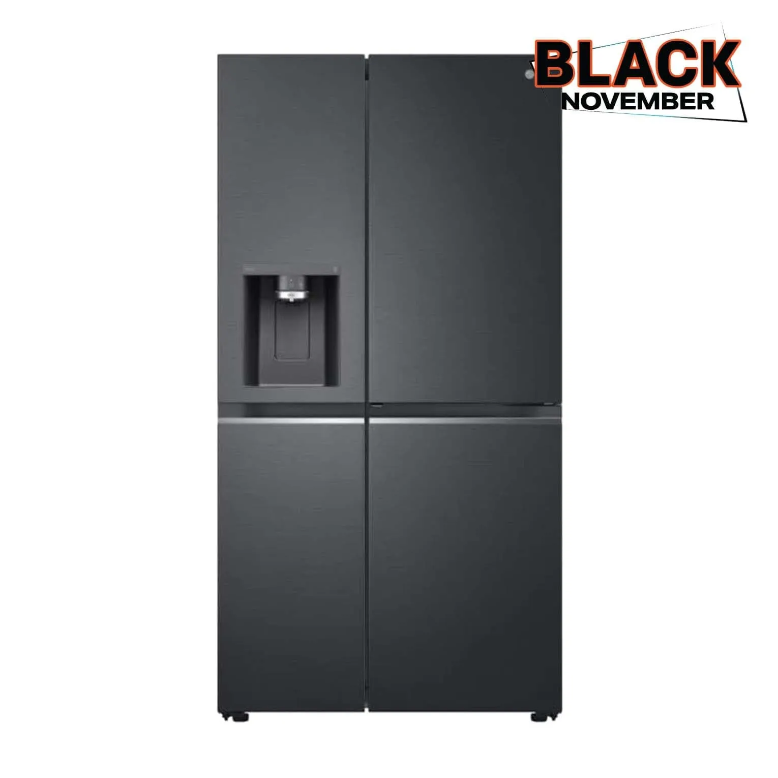LG 762L Matte Black Steel Side By Side Fridge/Freezer GC-J307CQFS