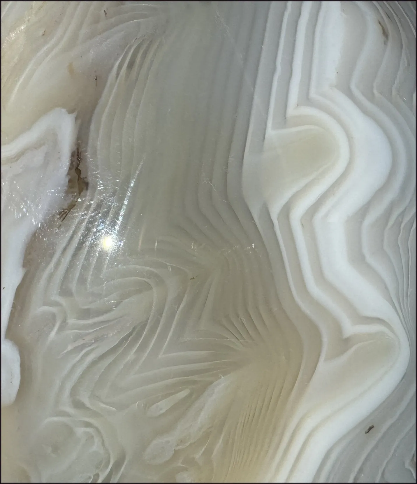 LifeSize Madagascar AGATE Crystal Skull with Fantastic Banding, Bi-Colored Dendritic inclusions