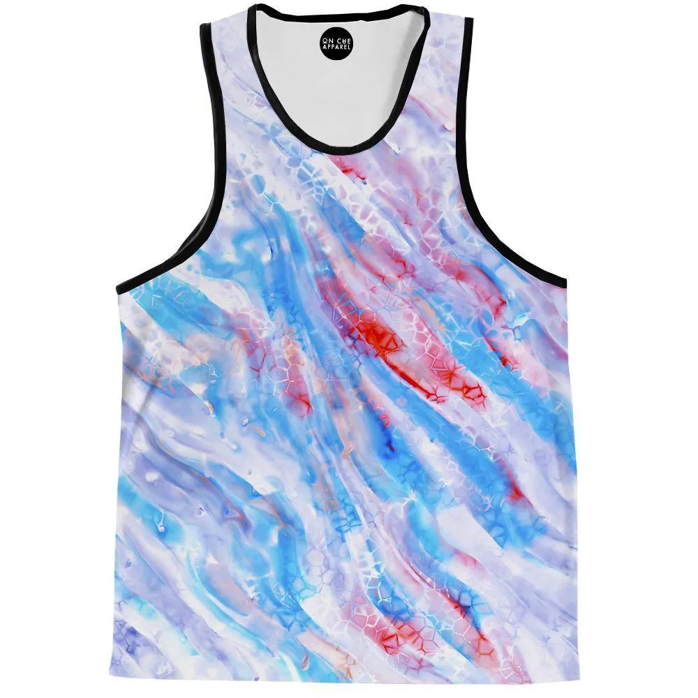 Light Blue Swerves Tank Top