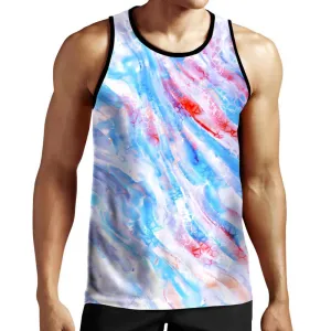 Light Blue Swerves Tank Top