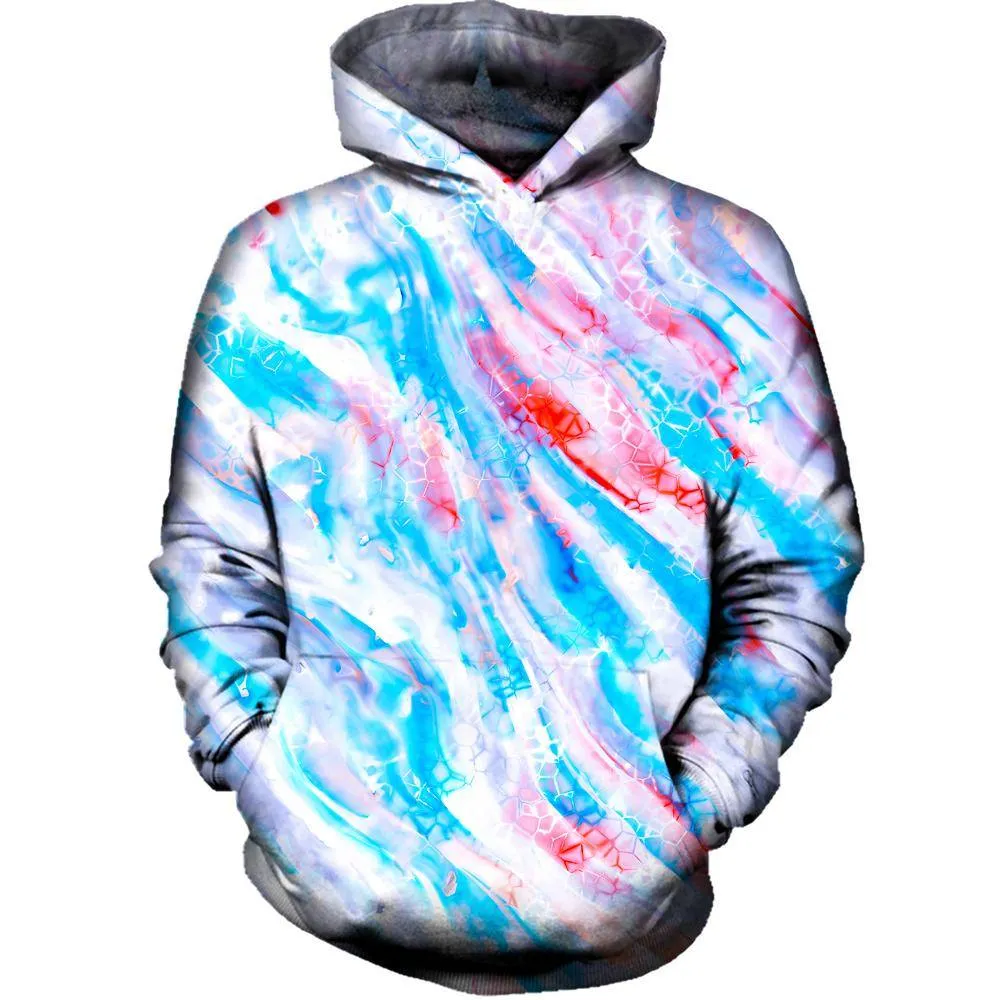 Light Blue Swerves Womens Hoodie