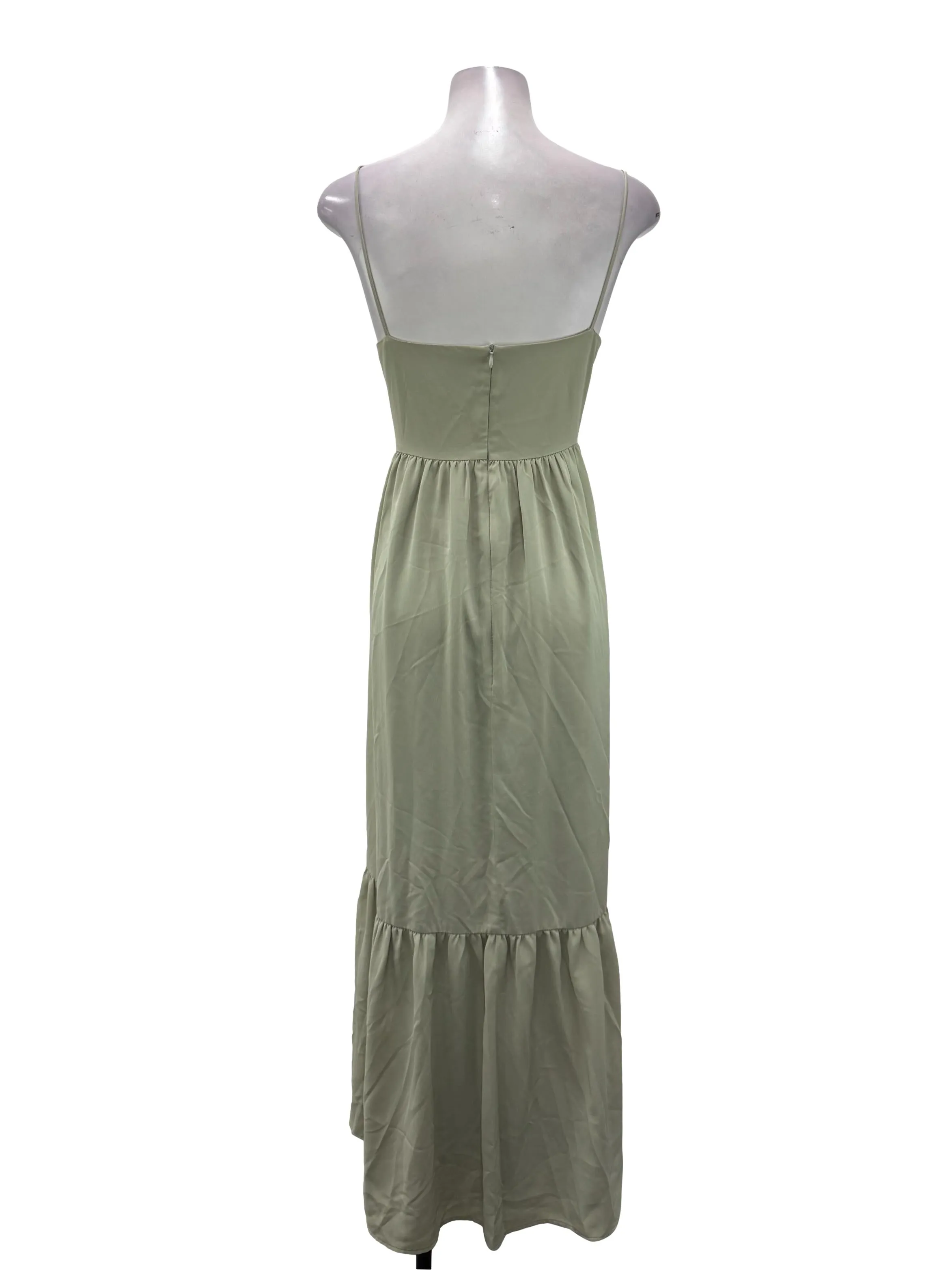 Light Green Tiered Midi Dress