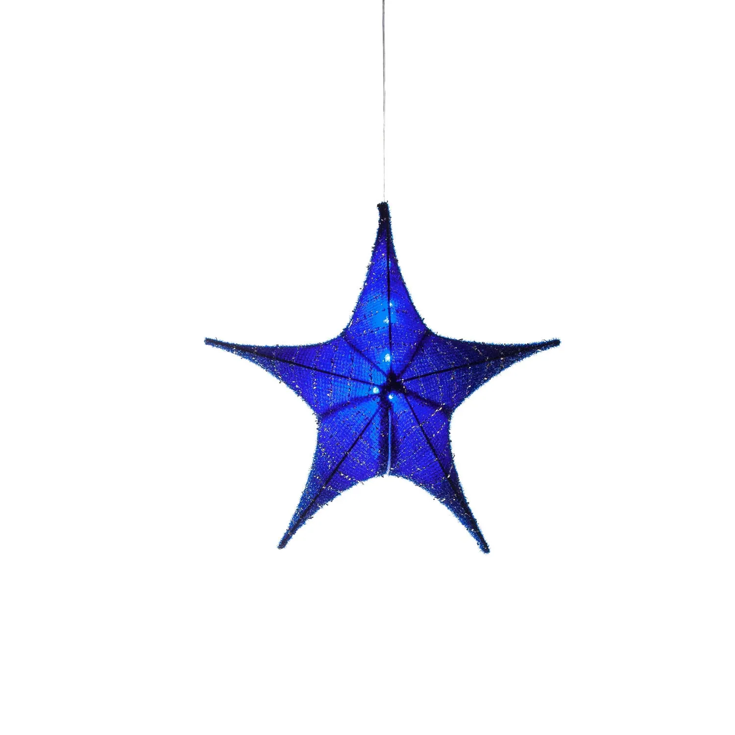Lighted Fabric Star, Small, Blue,45st352bl