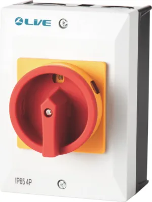 LIVE Electrical RI420-L 4 Pole 20A AC IP65 Weatherproof Rotary lsolator Switch, Big Box