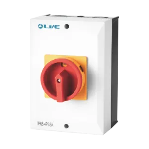 LIVE Electrical RI463 4 Pole 63A AC IP65 Weatherproof Rotary lsolator Switch