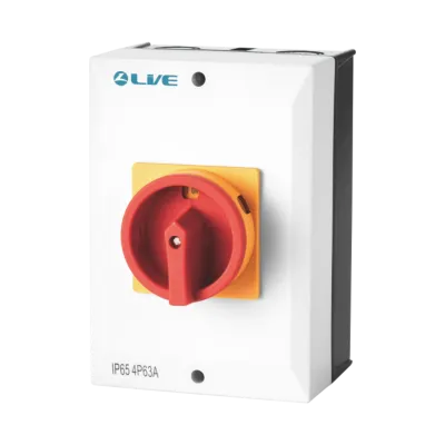 LIVE Electrical RI463 4 Pole 63A AC IP65 Weatherproof Rotary lsolator Switch