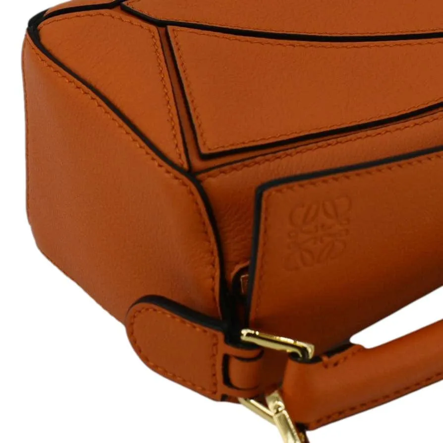 LOEWE Puzzle Mini Leather Shoulder Bag Orange