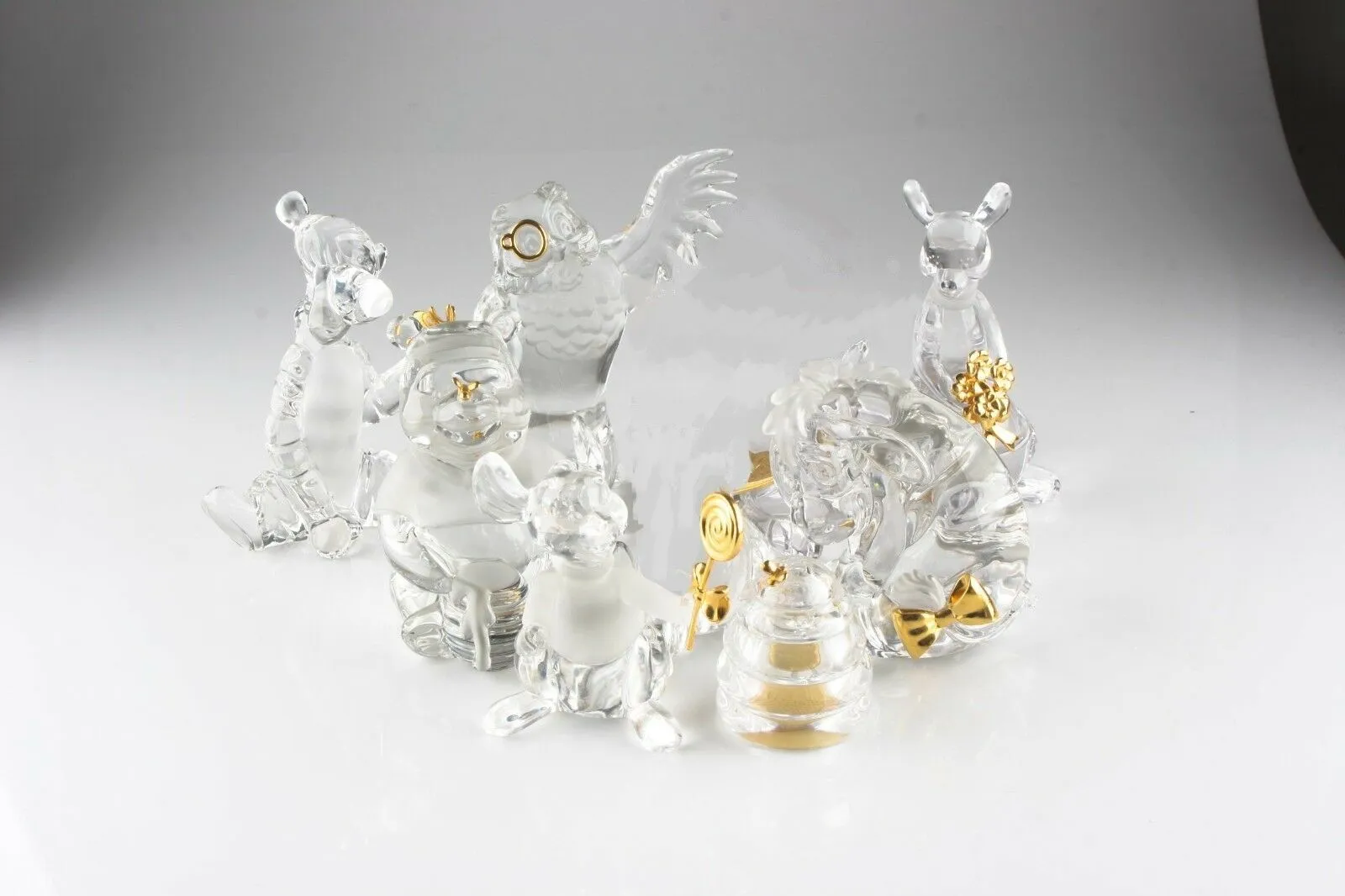 Lot of 8 Retired Disney Lenox Winnie the Pooh Crystal Figurines, Retired, Great!