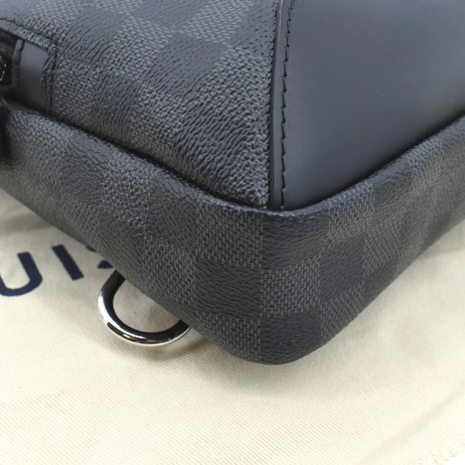 LOUIS VUITTON Avenue Sling Damier Graphite Backpack Bag Black